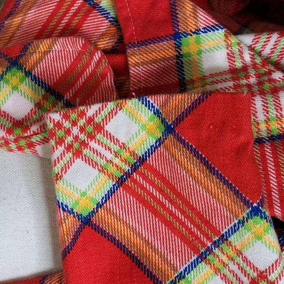 VINTAGE Plaid Coat Notched Rounded Collar 2 Button - Picture 7 of 14